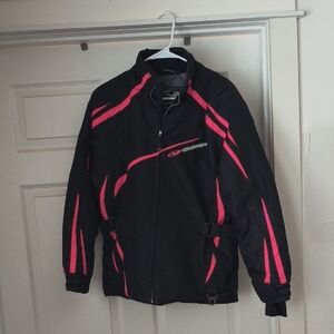 Women's Black and Pink Ski Jacket